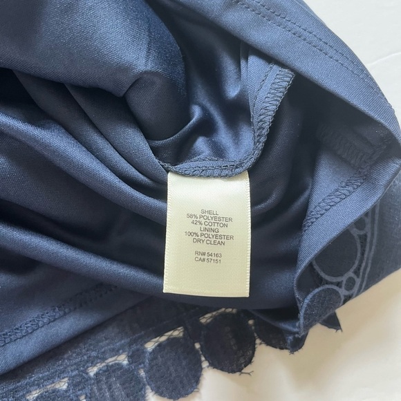 Eliza J Navy A-Line Lace Dress Sleeveless Size 4 P - Picture 5 of 9